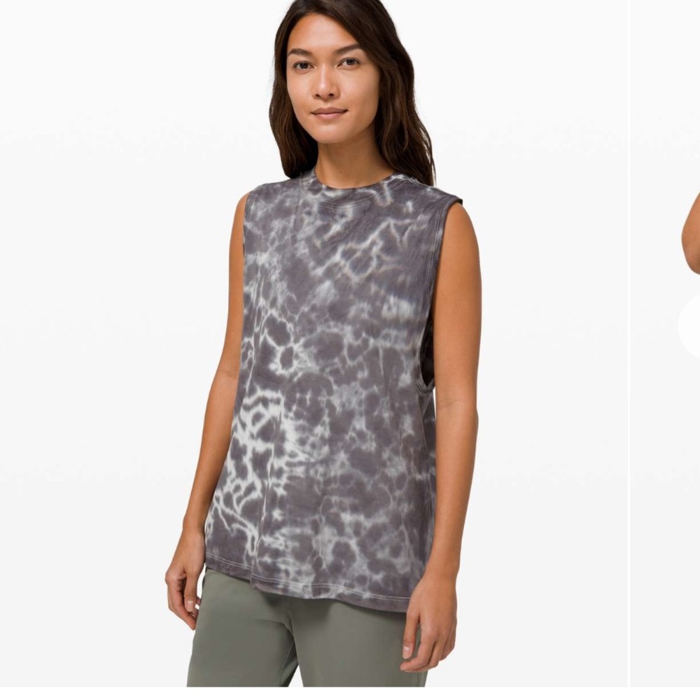 Lululemon  ALL YOURS TANK *TIEDYE Marmoleado Tie Dye Graphite Grey. Size 8.
